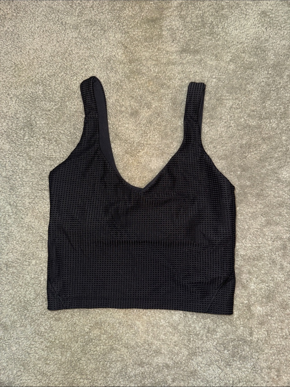 lululemon athletica Black Textured Cropped Tank
